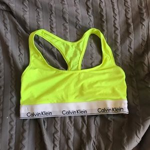 Neon Calvin Klein sports bra!